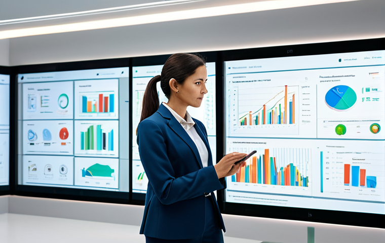 A professional female coach, fully clothed in a modest business suit, stands confidently in a sophisticated, modern digital learning hub. She is thoughtfully interacting with a large, transparent screen displaying complex data visualizations and personalized learning paths, featuring subtle futuristic interface elements. The background showcases sleek architectural lines and soft, professional lighting, emphasizing the integration of artificial intelligence in education. Professional photography, high resolution, perfect anatomy, correct proportions, natural pose, well-formed hands, proper finger count, natural body proportions, safe for work, appropriate content, fully clothed, professional.