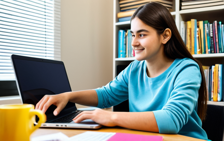 Personalized Learning Setup**

"A student fully clothed in comfortable clothing, working on a laptop in a bright, organized home office space. Bookshelves and motivational posters in the background. Focus on the student's engaged expression. Safe for work, appropriate content, perfect anatomy, correct proportions, natural pose, family-friendly, high quality, professional photography, modest attire."

**