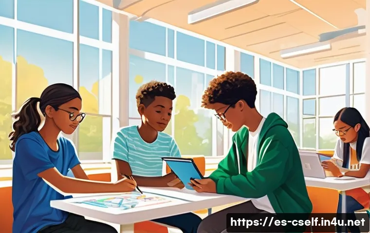 자기주도학습코치와 학습 역량 평가 사례 - **Image Prompt 1: The Proactive Student Architect**
A vibrant, dynamic illustration of diverse s...